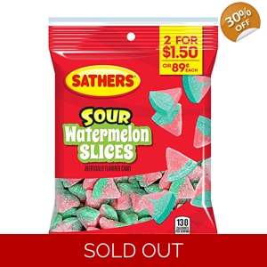 Sathers Sour Watermelon Slices 85g Bag - American Candy Sweets